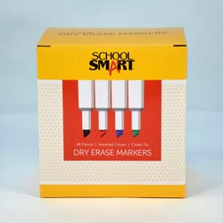 Image for School Smart Dry Erase Markers, Chisel Tip, Low Odor, Assorted Colors, Pack of 48 from School Specialty