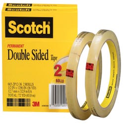 Image for Scotch 665 Double-Sided Tape, 0.50 x 1296 Inches, Clear, Pack of 2 from School Specialty