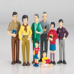 Image for Marvel Education Play Figures, Asian Family, Set of 8 Vinyl Figurines from School Specialty