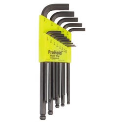 Image for BONDHUS ProHold 13-Piece Ball End L-Wrench Hex Key Set - English, 0.05 - 3/8 in, Protanium Steel, Yellow, Set of 13 from School Specialty