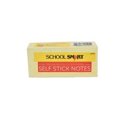 School Smart Removable Self-Stick Note, 1-1/2 X 2 Inches, Yellow, 100 Sheet Pads, Pack of 12 Item Number 084874