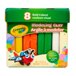 Crayola Modeling Clay, 1/4 lb, Assorted Bold Colors, Set of 8 Item Number 1536188