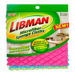 Image for Libman Microfiber Sponge Cloths, Pack of 3 from School Specialty