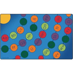 Image for Carpets for Kids Radiating Alphabet Seating Circles Carpet, 8 Feet 4 Inches x 13 Feet 4 Inches, Blue from School Specialty