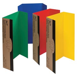 Image for Pacon Single-Walled Tri-Fold Corrugated Presentation Board, 48 x 36 Inches, Assorted Colors, Set of 4 from School Specialty