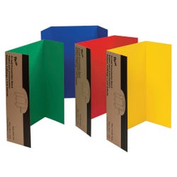 Image for Pacon Single-Walled Tri-Fold Corrugated Presentation Board, 48 x 36 Inches, Assorted Colors, Set of 4 from School Specialty