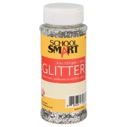 School Smart Craft Glitter, 4 Ounce Jar, Silver 2004124