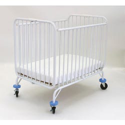 Image for L.A. Baby Compact Metal Folding Crib, 39-1/4 x 25-1/4 x 37-1/2 Inches, Metal, White from School Specialty