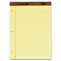 Image for TOPS Legal Pads, 8-1/2 x 11-3/4 Inches, 3-Hole Punched, Canary, 50 Sheets, Pack of 12 from School Specialty