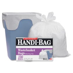 Image for Webster Industries Handi Bag Can Liners, 8 Gallon, White, Pack of 130 from School Specialty