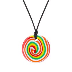 Image for Chewigem Chewable Button Necklace, Multicolor Swirl from School Specialty