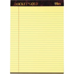 Image for TOPS Docket Gold Legal Pad, 8-1/2 x 11-3/4 Inches, Legal Ruled, Canary, 50 Sheets, Pack of 12 from School Specialty