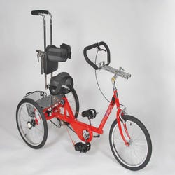 Image for AmTryke Pro Series Foot Cycle with Saddle Seat, Padded Backrest and Two Lateral Supports, 16 Inch Front Wheel from School Specialty