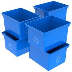 School Smart Recycle Bin, 9 Gallon, Blue, Case of 6 2011697