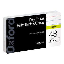 Image for Oxford 3 x 5 Inch Ruled Dry Erase Index Cards, Pack of 48 from School Specialty