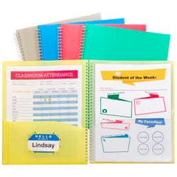 Image for C-Line Spiral Poly Portfolio, 8-1/2 x 11 Inches, 8 Pockets, Assorted Colors from School Specialty