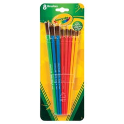 Image for Crayola Art and Craft Brush Set, Assorted Brush Types, Plastic Handle, Assorted Sizes, Set of 8 from School Specialty