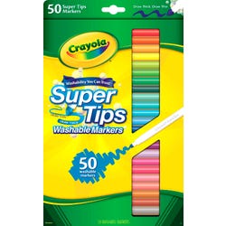 Crayola Super Tips Washable Markers, Assorted Colors, Set of 50 Item Number 410485