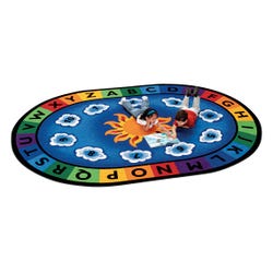 Carpets for Kids Sunny Day Learn and Play Carpet, 4 Feet 5 Inches x 5 Feet 10 Inches, Oval, Multicolored, Item Number 078451