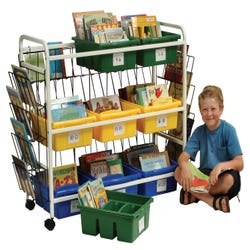 Image for Copernicus Deluxe Leveled Reading Book Browser Cart, 9 Tubs, 49 x 21 x 36-1/2 Inches from School Specialty