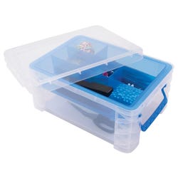 Image for Advantus Super Stacker Divided Supply Box, 14-1/4 x 10-3/10 x 6-1/2 Inches, Clear from School Specialty