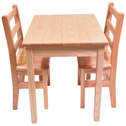Childcraft Hardwood Table and Chair Set, Square, 24 x 24 x 20 Inches, Two 12-Inch Chairs, Item Number 2027799