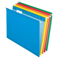 Image for Pendaflex Reinforced Hanging File Folders, 1/5 Cut Tabs, Letter Size, Assorted Colors, Pack of 25 from School Specialty