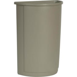 Image for Rubbermaid Half Round Waste Container, 21 Gallon, Plastic, Beige from School Specialty