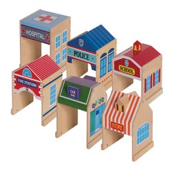 Image for Guidecraft Community Building Block Set, 6 Pieces from School Specialty