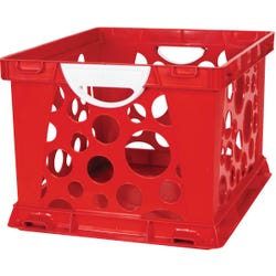 Image for Storex 2-Color Large Crate with Handles, Ruby Red/White from School Specialty