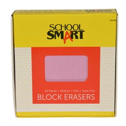 Image for School Smart Block Erasers, Medium, Pink, Pack of 60 from School Specialty
