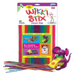 Image for Wikki Stix Wax Set, 8 Inches, Assorted Neon Colors, Set of 48 from School Specialty