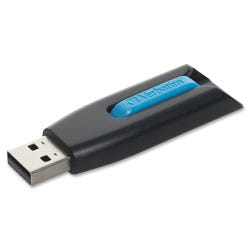 Image for Verbatim Store 'N' Go V3 USB 3.0 Flash Drive, 16 GB, Black/Blue from School Specialty