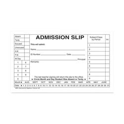 Image for Hammond & Stephens Admission Slip Pad, 3 x 5 Inches, Pack of 10 from School Specialty