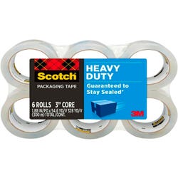 Image for Scotch Heavy Duty Shipping Packaging Tape, 1.88 Inches x 54.6 Yards, Clear, Pack of 6 from School Specialty