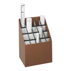Image for Safco Upright Roll 20 Compartment Storage File, 15 x 12 x 22 Inches, Walnut Woodgrain from School Specialty