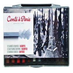 Image for Conte Crayons in Plastic Box, Assorted Colors, Set of 12 from School Specialty