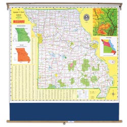 Image for Nystrom Missouri Pull Down Roller Classroom Map, 64 x 50 Inches from School Specialty