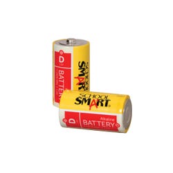 School Smart Alkaline Batteries, D, Pack of 2 595612