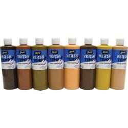 Image for Sax Versatemp Heavy-Bodied Tempera Paint, 1 Pint Bottles, Assorted Skin Tone Colors, Set of 8 from School Specialty