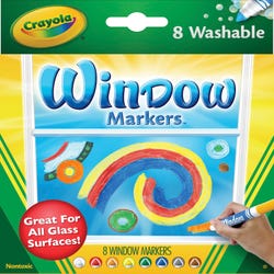 Image for Crayola Washable Window Markers, Assorted Colors, Set of 8 from School Specialty