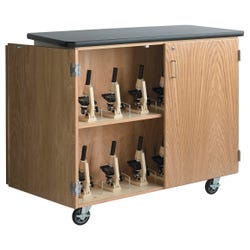Image for Diversified Spaces Mobile Microscope Storage Cabinet, 48 x 24 x 40-3/4 Inches, Oak from School Specialty