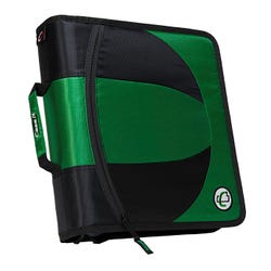 Image for Case·it Dual Ring Zipper Binder, D-Ring, 1-1/2 Inches, Green from School Specialty