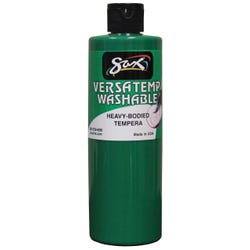 Sax Versatemp Washable Heavy-Bodied Tempera Paint, 1 Pint, Green Item Number 1592661