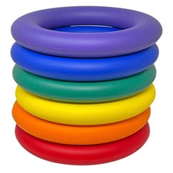 Image for FlagHouse BIGGIE FOAM DEK Rings, Coated Foam, Assorted Colors, Set of 6 from School Specialty