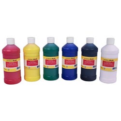 School Smart Washable Finger Paints, Assorted Primary Colors, Pint Set of 6 Item Number 2002433