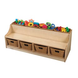 Image for Childcraft Toddler Storage Bench with Baskets, 49 x 17-3/4 x 17 Inches from School Specialty