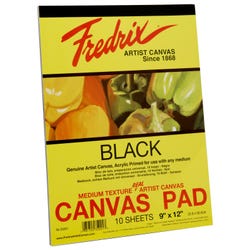 Fredrix Canvas Pad, 9 x 12 Inches, Black Item Number 2105199