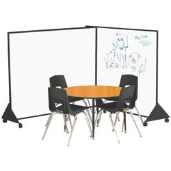 Image for Mooreco Portable Preschool Divider, Markerboard Anodized Aluminum, 4 X 6 Feet, White/black from School Specialty