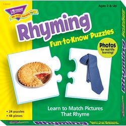 Image for Trend Enterprises Rhyming 2-Piece Puzzles, Assorted Themes, Set of 24 from School Specialty